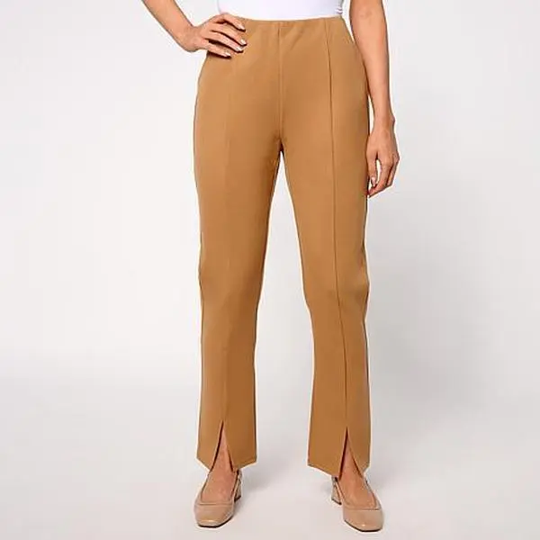 Jaclyn Smith Seamed Ankle Pant with Front Slit Jaclyn Smith Seamed Ankle Pant with Front Slit