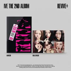 IVE – REVIVE+ (BANGERS Ver. / CHALLENGERS Ver.) | The 2nd Album Official K-Pop CD-R | PET Cover Photobook (120p) or Sticker Set Ver. | Random Photocard + Random Postcard | DIVE Collectible Album