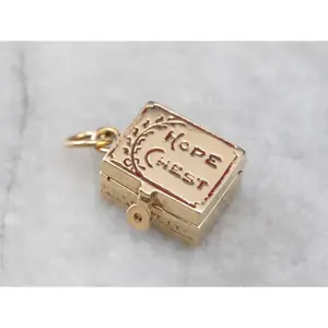 Vintage Gold Hope Chest Charm
