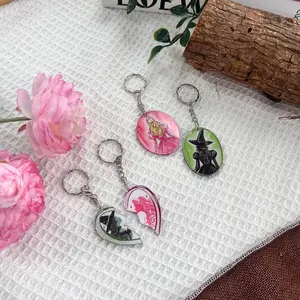 Elphaba and Glinda - Wicked - Couple Bestie Pattern Acrylic Keychain