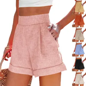 【US Shipping】Women’s Summer Wide Leg Shorts – High Waisted Bermuda Style, Lightweight Casual Workwear with Pockets