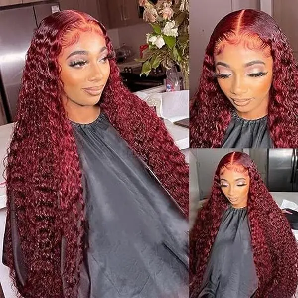 Deep Wave Lace Front Wig Human Hair 13X6 Pre Plucked 180% Density HD Lace Amazon.com : SYHGK 13x6 Deep Wave Lace Front Wigs Human Hair  main image 4