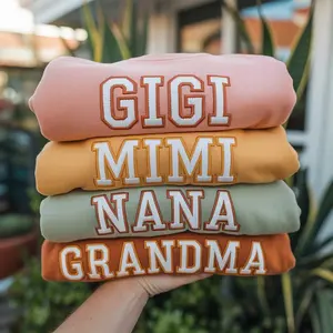 Comfort Colors Embroidered Gigi Sweatshirt with Kids Names , Gift for Grandma, Nana Shirt, Embroidered Mimi, Gift for Christmas Nona