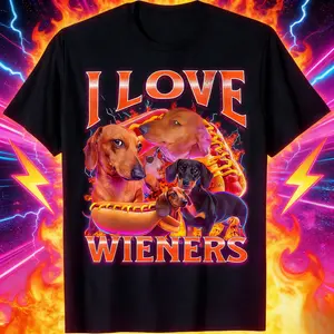 Women s T shirt 100 Cotton I Love Wieners Dachshund Graphic Tee Unisex Offensive Humor Casual Short Sleeve Top for Ladies Girls trench coat