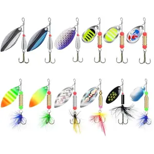 Swim or Jig Fishing Spinner Baits for Freshwater and Saltwater, Rooster Tail Fishing Lures for Trout Bass Walleye Crappie Salmon Pike, Blade Bait with Copper Blade