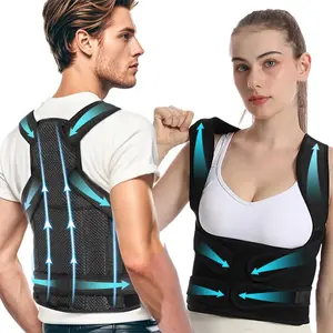 Adjustable Posture Corrector for Men Women Upper Lower Back Brace Support with Waist Belt for Shoulder Straightening Daily Office Home Use