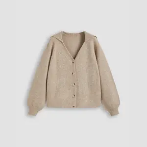 Cider Knit Collar Oversized Long Sleeve Top