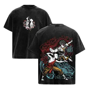 Avatar The Last Aang & Zuko Anime Shirt, Y2K Cotton Streetwear T-Shirt for Men Women 90s Graphic American Casual Short Sleeve Tee | Premium Soft Cotton Classic Unisex T-Shirt for Daily, Gym & Streetwear | Oversized Vintage Anime Washing T-Shirt