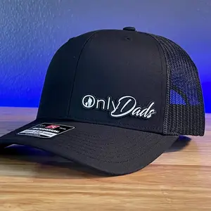 Only Dads Funny Leather Patch Hat Black/Black