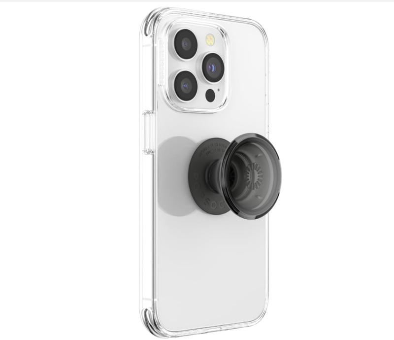 PopSockets Translucent Phone Grip with Expanding Kickstand, PopSockets for Phone, Adhesive Grip, Translucent PopGrip - Translucent Black Smoke