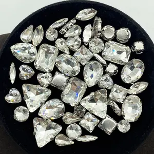 Rhinestone Hand Sewn DIY Craft Supplies, Pack of 50 Clothing Accessories, Shoe Hat Bag Decoration, Jewelry Making Essentials