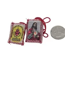 Red Scapular Sacred Heart Cloth -Escapulario Detente en Espanol