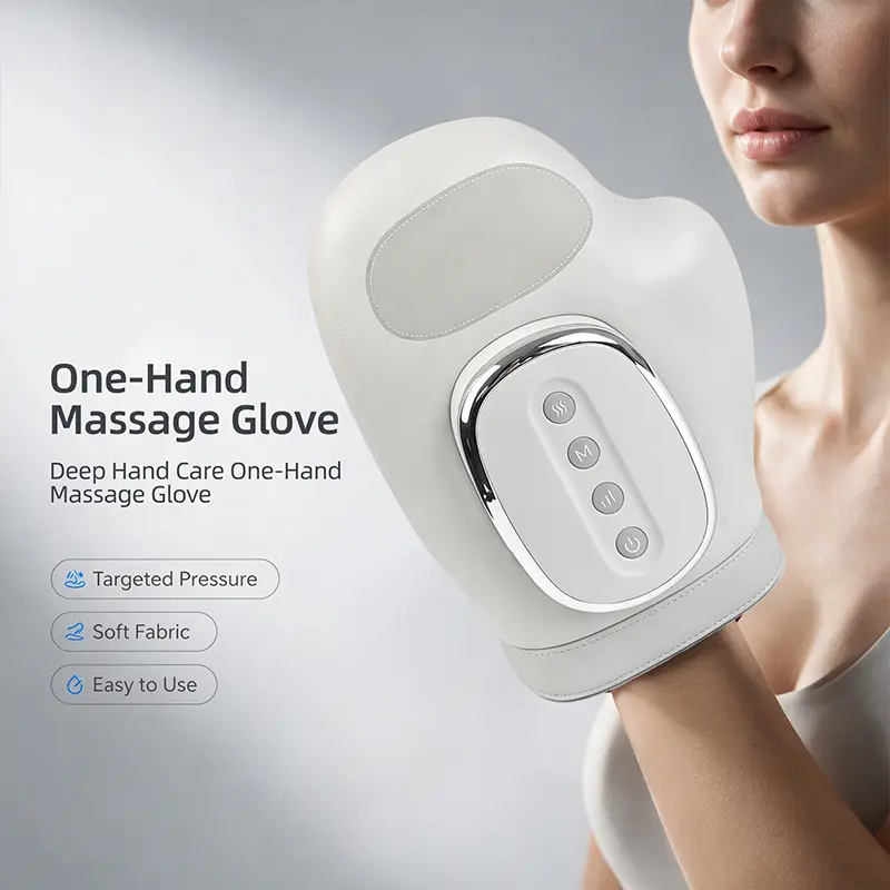 sohochic Rechargeable Wireless Heated Hand Massager Glove - Lightweight Faux Leather, Adjustable Settings, Multi Vibration Modes, 1-Touch Controls, Home/Office/Travel Portable, Relieves Stress for Typists, Self-Care Gift for Daily Use, Relaxation