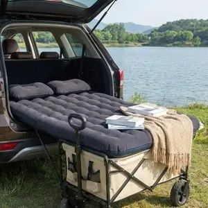 Camping Outdoor Car Inflatable Airbed Thickened Wavy Design, Comfortable Travel Mattress for Car Interior Supplies, Essential Camping Gear
