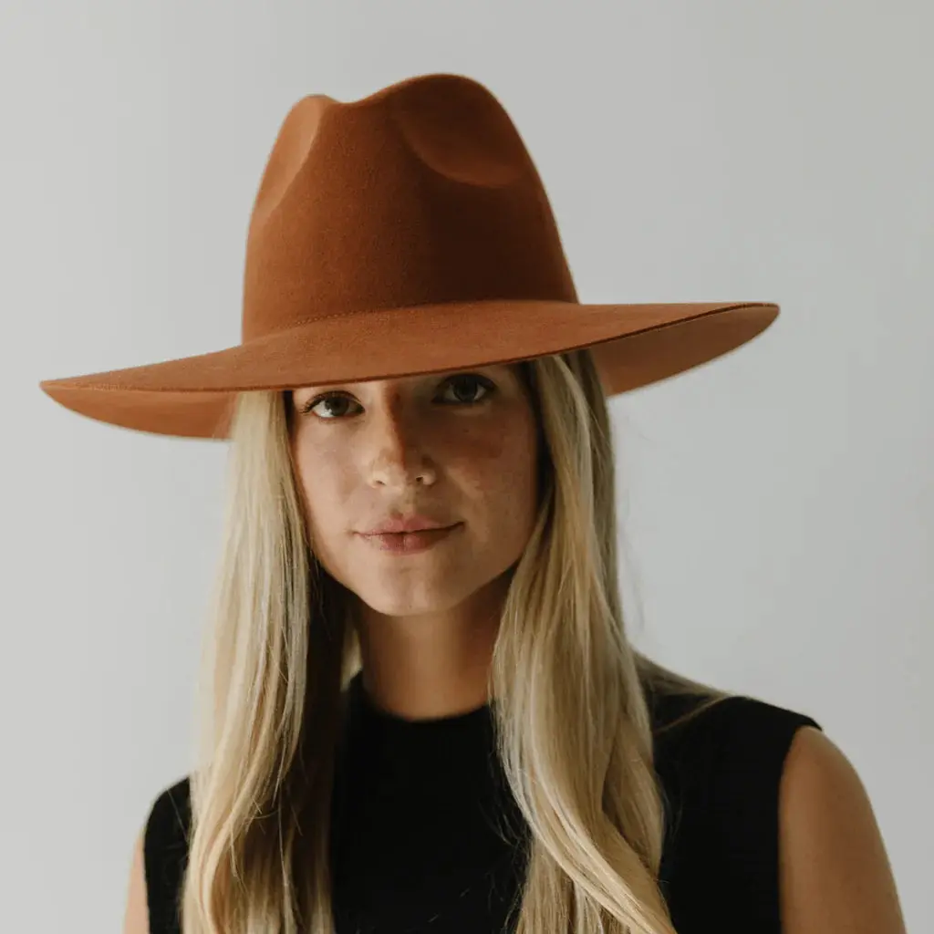 GIGI PIP's Emma Wide Brim Fedora - Terracotta