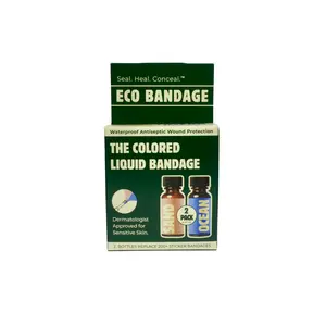 Eco Bandage Colored Liquid Bandage 2 Pack - Sand (Light Tone) & Ocean (Blue) 0.3 Fl. Oz. Each