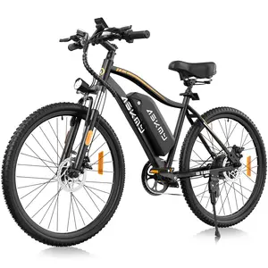 Electric Bike for Adults 1000W Peak Motor, Mountain E-Bike with 26 Inch Tires for All-Terrain Riding, 7-Speed, Front Fork Suspension, Commuter Electric Bicycle 48V Removable Battery (Black)