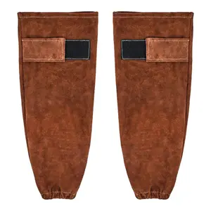 VEVOR Leather Welding Sleeves, Heavy Duty Cowhide Flame Resistant Work Sleeves for Arm Protection, Heat-Resistant Safety Sleeve for Welding, Blacksmithing, Woodworking, Gardening