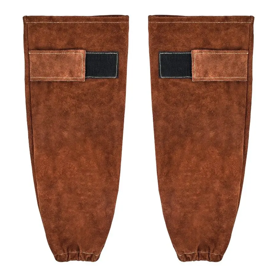 【Summerfinds】 VEVOR Leather Welding Sleeves, Heavy Duty Cowhide Flame Resistant Work Sleeves for Arm Protection, Heat-Resistant Safety Sleeve for Welding, Blacksmithing, Woodworking, Gardening, Cowhide Leatherdealsforyoudays