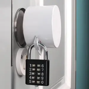 Door Knob Lock Cover ,Without Drilling Doorknob Lock,Outside Prevents Turning of Door Knob and Access to Keyhole,Lock Door knob?Closet Door Lock,Childproof &Dementia Patients(White with Lock