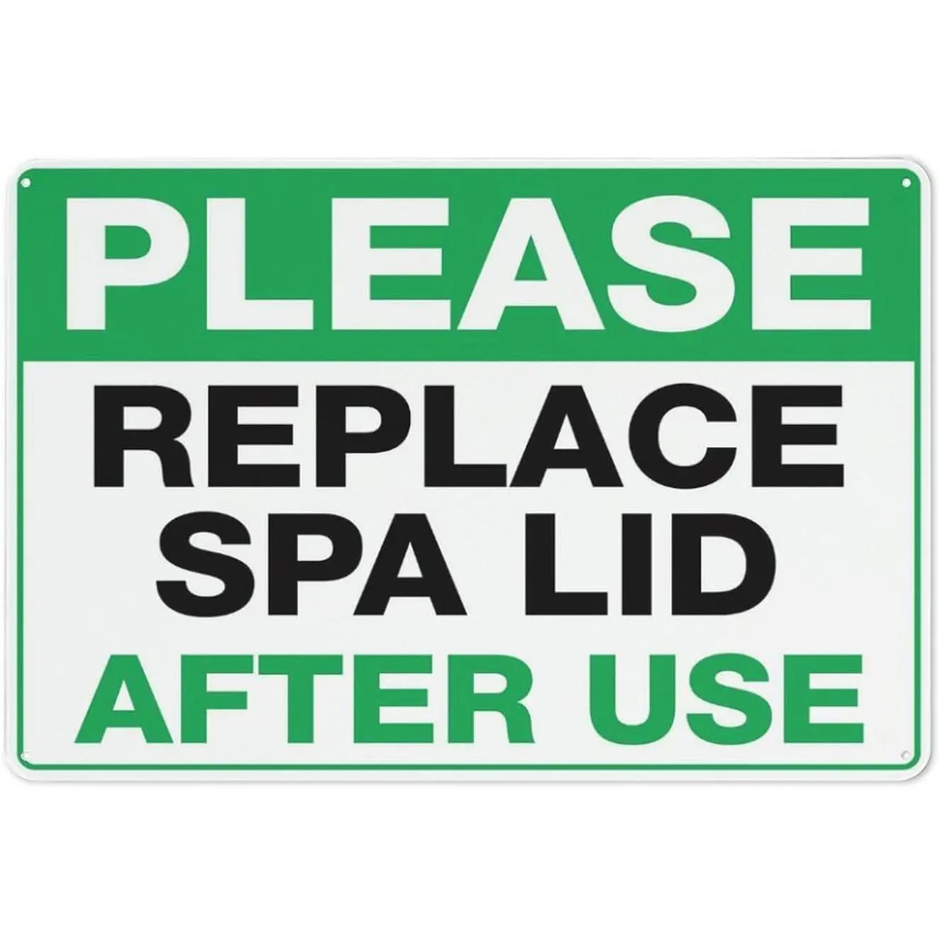 Please Replace Spa Lid Sign 12 X 8 Inches Reflective Aluminum Metal ...