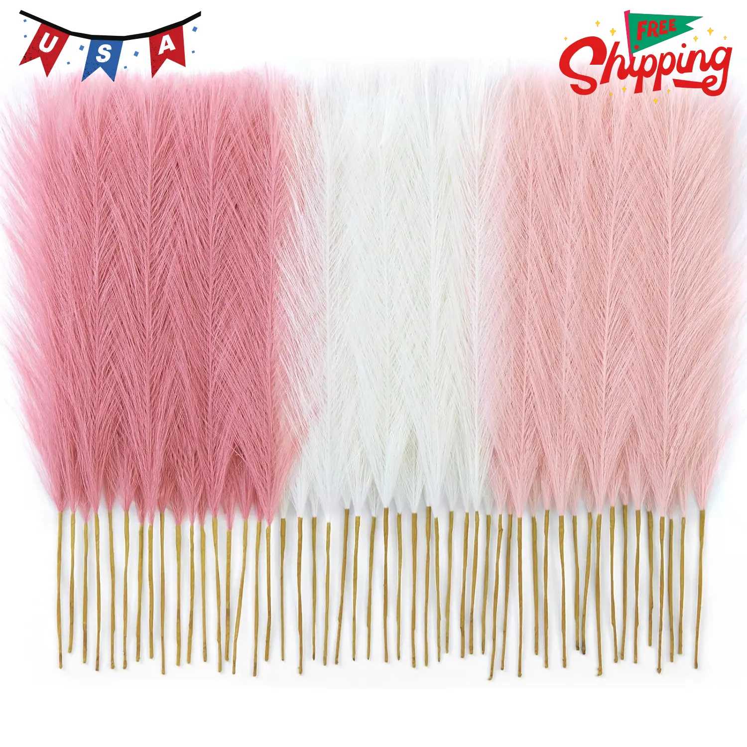50pcs Pampas Grass 17in, Blush Pink Pampas Grass Decor