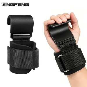 Weight Lifting Hook Grips with Wrist Wraps, Heavy-Duty Gym Fitness Hook Wrist Straps, Deadlift Straps for Weightlifting, Pull-Ups and Powerlifting, Workout Accessories Training Attachments for Women & Men
