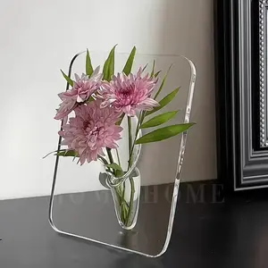 Acrylic Photo Frame Transparent Nordic Style Decorative Water Cultivation Creative Flower Arrangement Bottle Clear Acrylic Vase
