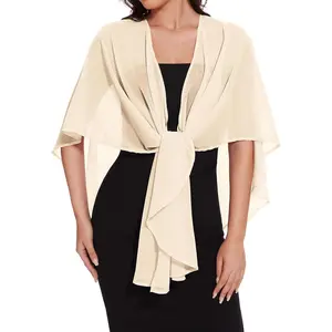Shawls and Wraps for Evening Dresses Sheer Womens Chiffon Scarf Wedding Bridal Cover Up