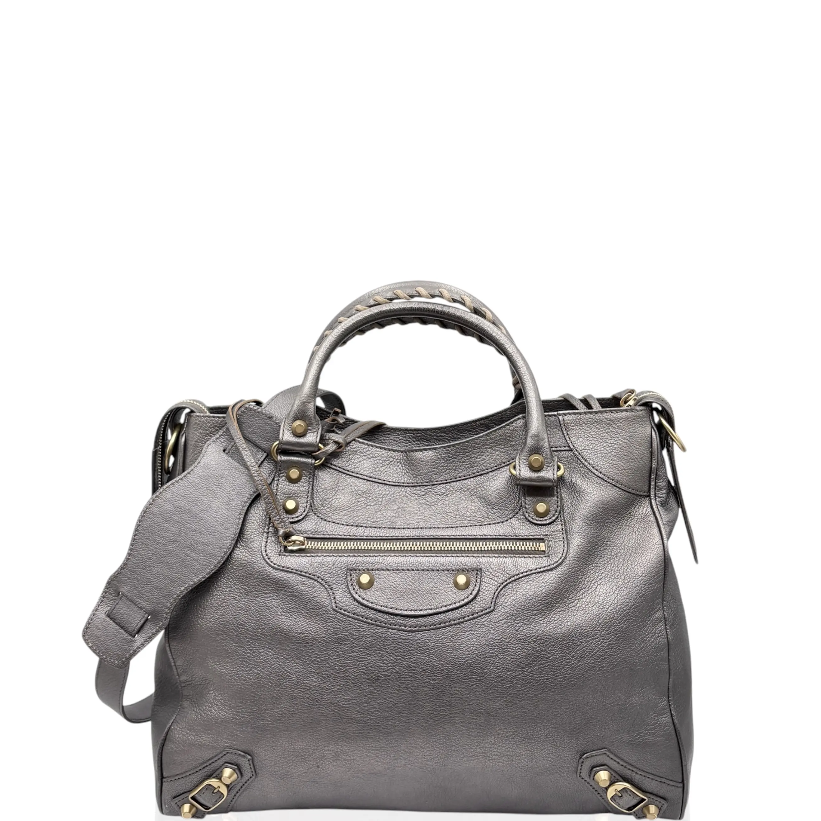 Pre-owned Balenciaga Leather tote bags Velo Chevre Goatskin Grey (ym040126c0)