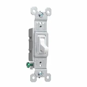 Pass & Seymour 660WG Trademaster Grounding Toggle Switch, 15A, Single-Pole, White