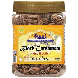 Rani Black Cardamom Pods (Kali Elachi) Whole Indian Spice 11oz (312g) PET Jar ~ Natural | Vegan | Gluten Friendly | NON-GMO | Kosher | Indian Origin