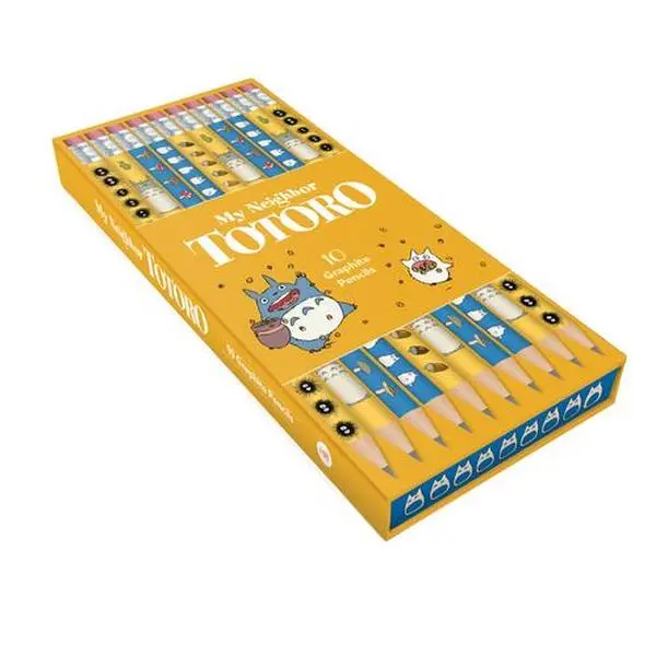 Studio Ghibli My Neighbor Totoro Graphite Pencils - General Merchandise with English Text, 7.5" H x 3.4" L x 0.8" W, Office Supplies for Animation Fans, Adults
