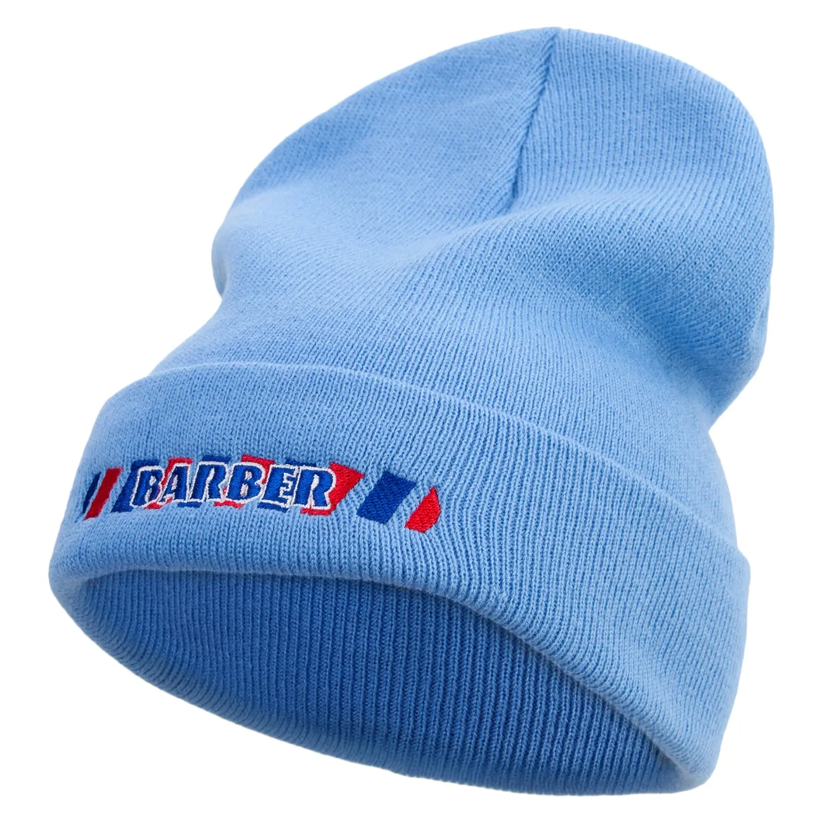 Barber Sign Embroidered 12 Inch Long Knitted Beanie