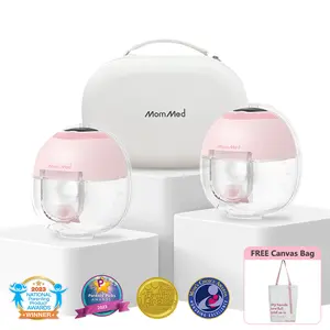 MomMed S33 Luma Wearable Breast Pump, Ultra-Quiet in-Bra Pump for Work & Night, Strong Suction, One-Tap Pause, Night Light, Electirc Portable Pump With 4 Modes 9 Levels, 17/19/21mm Inserts