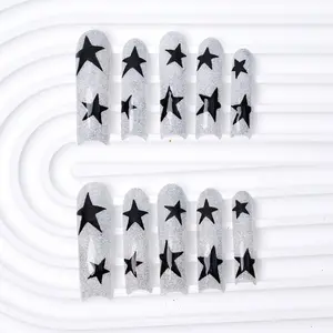 AVIARA  LONG  Square  10pcs Handmade Acrylic Press On Nails Luxious Salon Quality Fake Nail detachable nails
