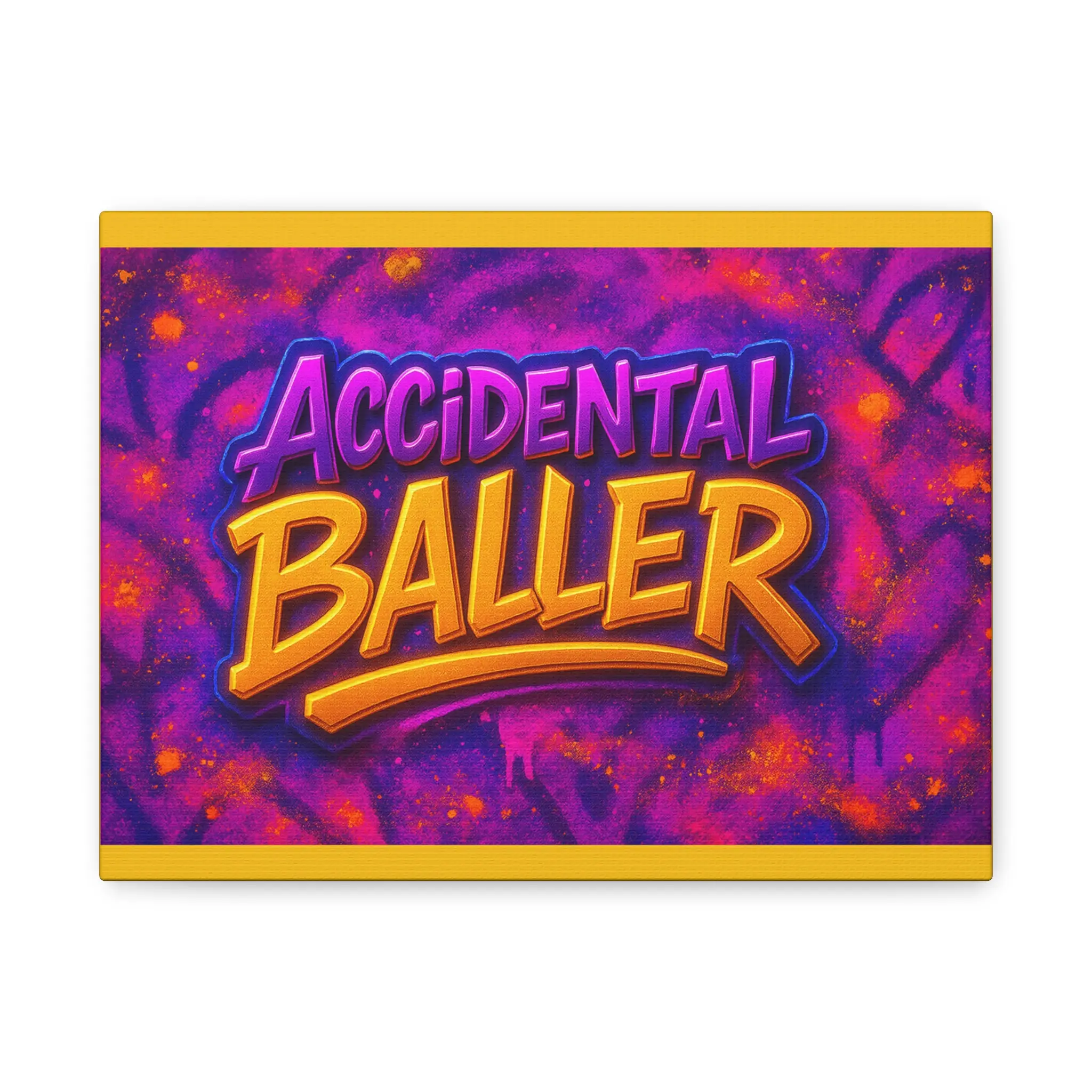 Accidental Baller Canvas Wall Art, Colorful Graffiti Style Decor Artistic