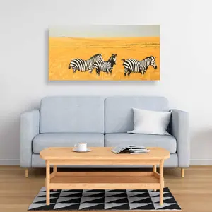 Begin Home Decor C1RC2448MM5FNE 24 x 48 in. Herd of Zebra Canvas - African Animals Home Decor Art