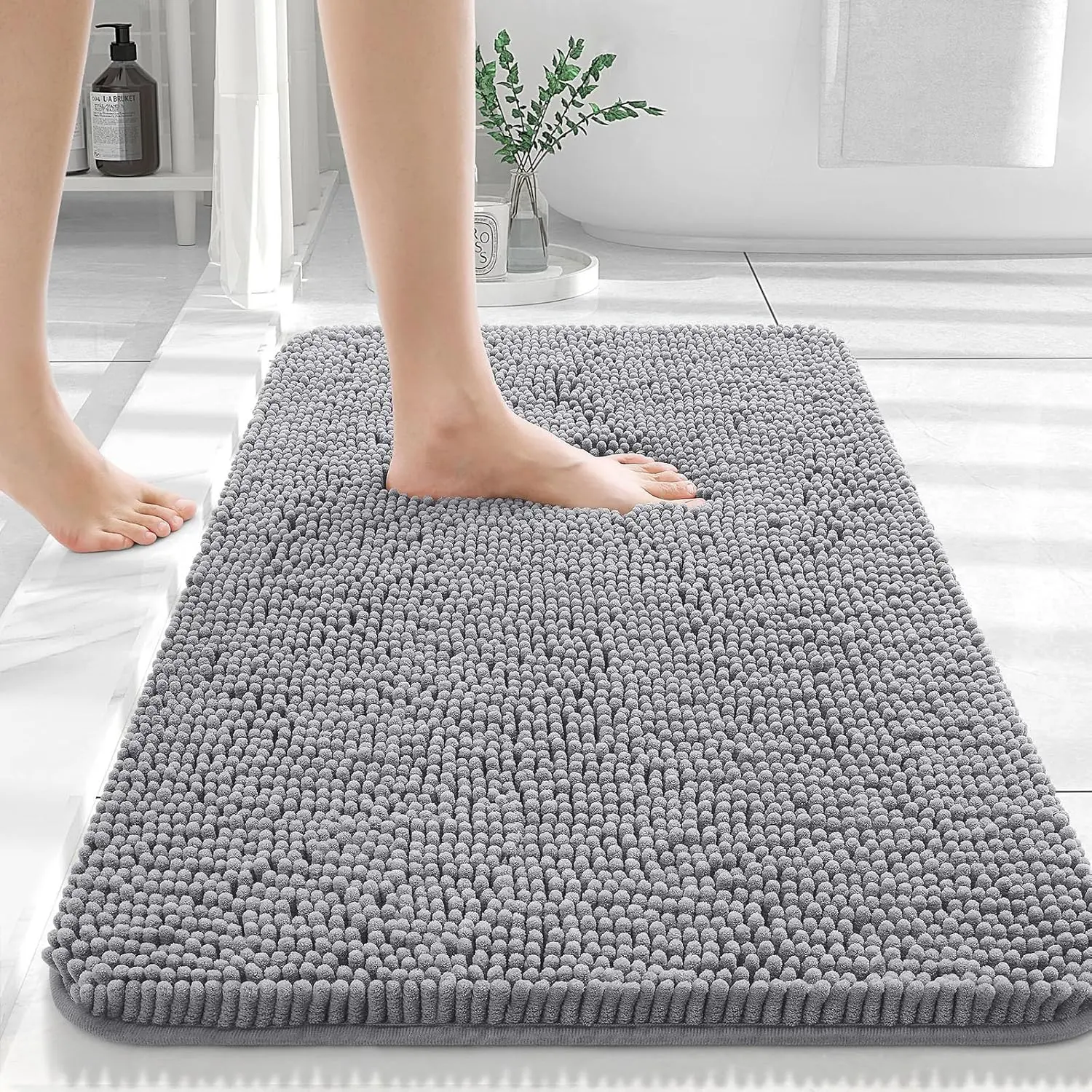 Bathroom Rugs 30x20, Extra Soft Absorbent Chenille Bath Rugs, Rubber Backing Quick Dry, Machine Washable Bath Mats for Bathroom Floor, Tub and Shower...
