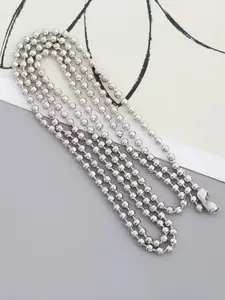 6pcs Stainless Steel Beaded Chain, Handmade DIY Jewelry Pendant Charms, Adjustable Cuttable Length, Craft Supplies
