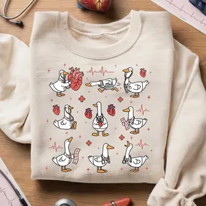 Silly Goose Cardiology Sweatshirt, Funny Heart Doctor Crewneck, Nurse Sweater, Nursing Student Sweatshirt, Cardiac Gift