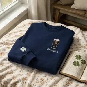 Vitamin G Guinness Beer Sweatshirt Funny Drinking Shirt, Irish Pub Humor Crewneck, St Patrick’s Day Shirt, Beer Lover Gift, Unisex Graphic Sweatshirt