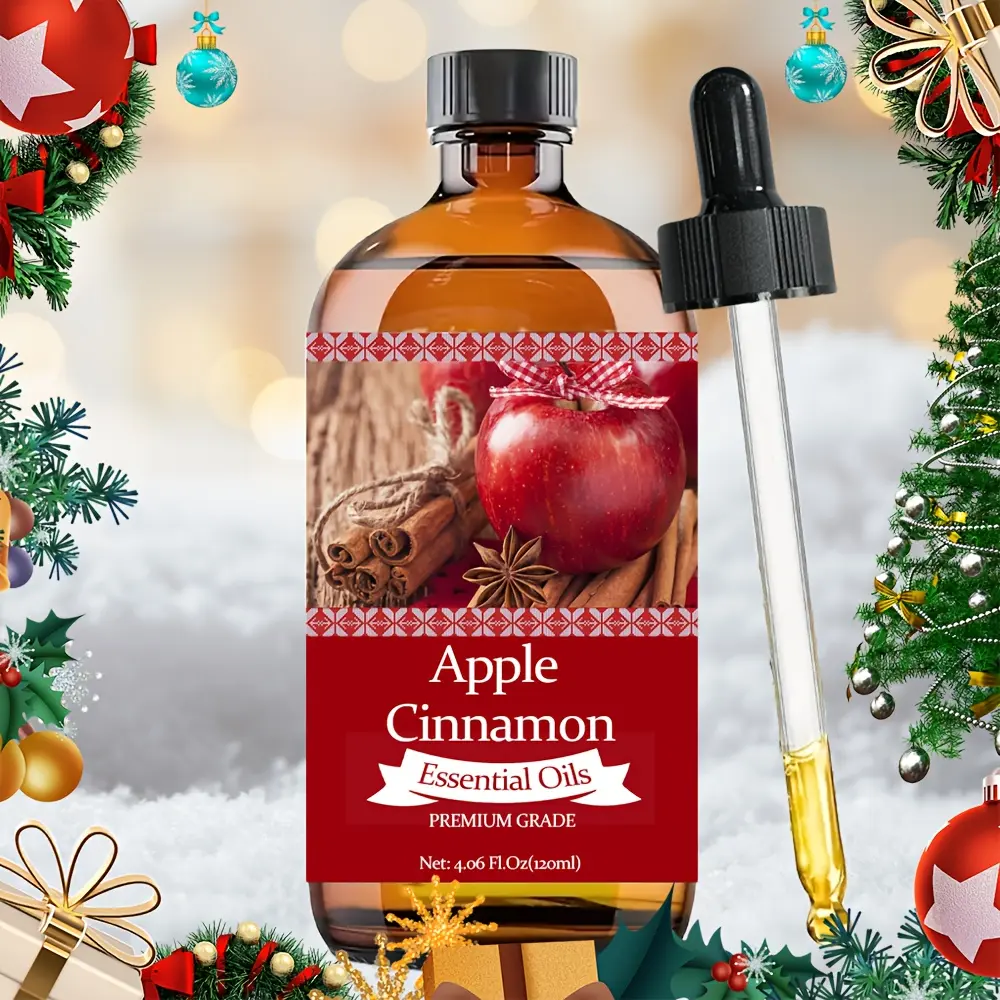 Christmas Diffuser Oil 120ML Premium Aromatherapy Essential Oils, Dropper Included, Home Fragrance Air Purifier Supplement for Car & Humidifiers, Floral Scent