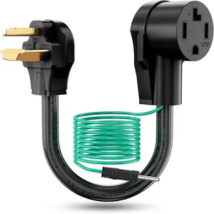Dryer Adapter 4 Prong to 3 Prong, 4P Newer Dryer to 3P Older House, Dryer Convert Cord NEMA 10-30P Plug to 14-30R Receptacle, 10 AWG STW 1.5FT with Safety Ground Wire, ETL Listed