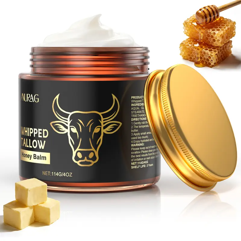 Beef Tallow for Skin, Beef Tallow for Face, Hydrating Tallow Balm with Raw Honey and Beeswax, Grass-Fed Beef Tallow & Raw Wild Honey Blend, Body & Face Moisturizer, Natural Formula, Light Scent #SummerWins #DealsForYouDays
