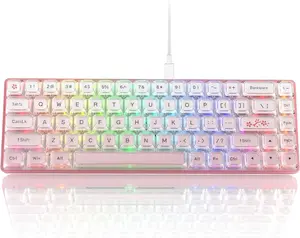 Womier WK68 65% Keyboard Gaming Pink - Wired Creamy Mechanical Keyboard