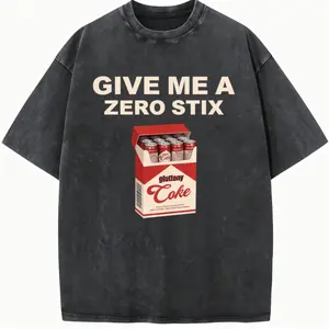 Give Me A Zero Stix Vintage Washed Graphic Tee Coke Cigarette Pack Design Oversized Streetwear Unisex Heavy Cotton Gluttony Meme Soda Lover Top