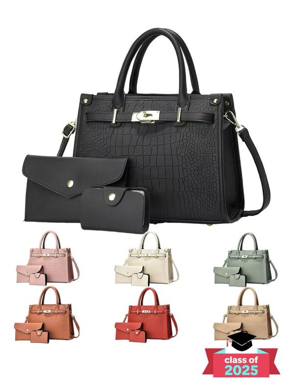 Women's Fashionable Crocodile Embossed Handbag, Large Capacity Shoulder Crossbody Bag, Stylish Handbag for Everyday Use, Fashionable Purse Handbag Women's Fashionable Crocodile Embossed Handbag, Large Capacity Shoulder Crossbody Bag, Stylish Handbag for Everyday Use, Fashionable Purse Handbag