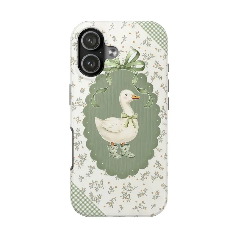 Cute Goose Duck-Themed Cellphone Case Protector for iPhone 10-17, 16 Plus - Full Glossy, Shock-Absorb TPU-Plastic, Impact-Resistant, Bendable, Wireless-Charge Ok Accessory