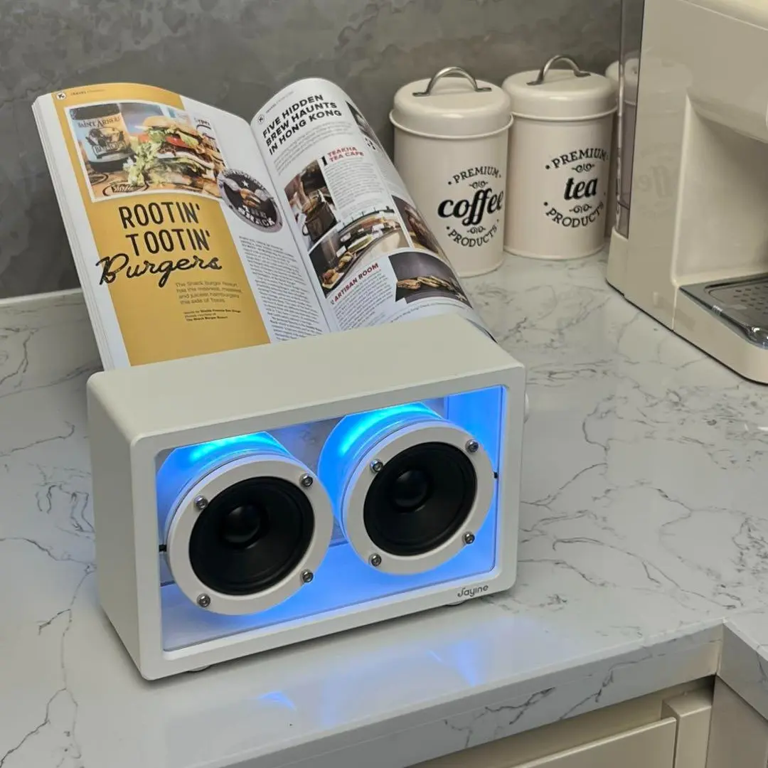 Cassette Glow Retro Ambient Bluetooth Speaker with Mood Lighting, Premium Desk Decor & Unique Gift for Home Office Lovers Audio Portable